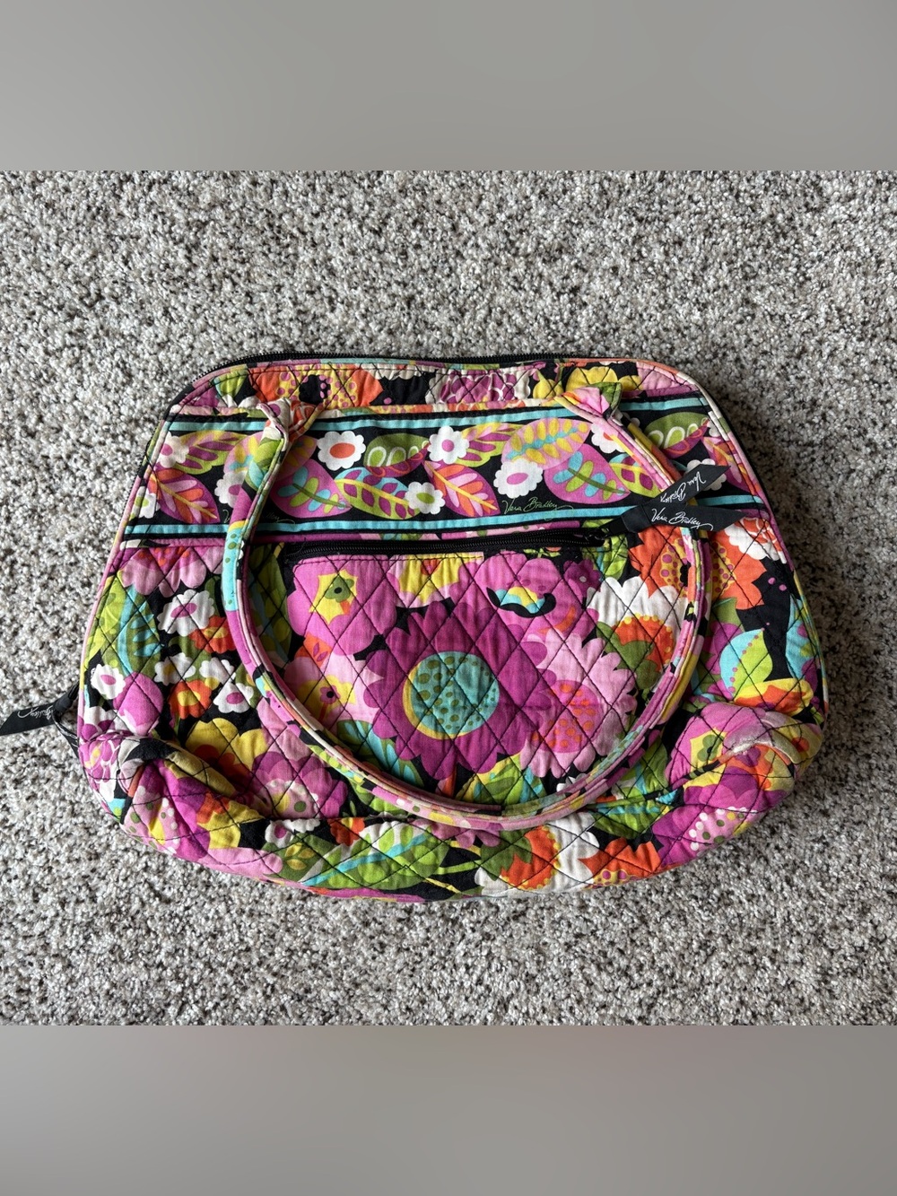 Vera Bradley Pink Multicolor Quilted Floral Purse